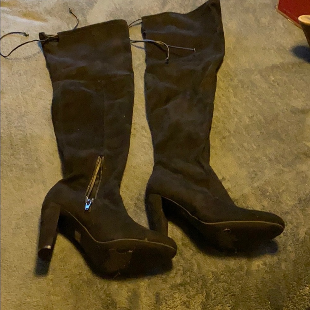Thigh Black Heel boots
